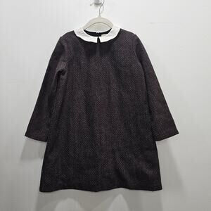 CND Condor Wool Blend Dress Childrens Girls Size 6 Dark Brown Long Sleeve Collar